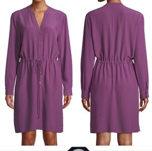 Eileen Fisher Long Sleeve Crepe Drawstring shirt  Dress/buttondown dress…
